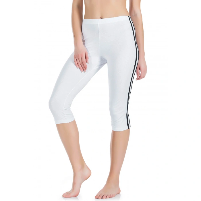 Derya Kurşun Çizgili Kadın Kapri Tayt 0534