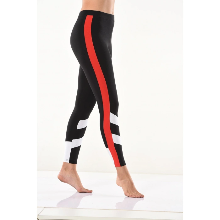 Derya Kurşun Şeritli Kadın Tayt 0588