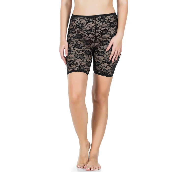 Derya Kurşun Tamamı Dantelli Uzun Kadın Şort 420