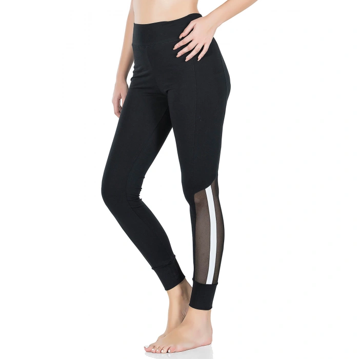 Derya Kurşun Transparan Detaylı Kadın Tayt 0605