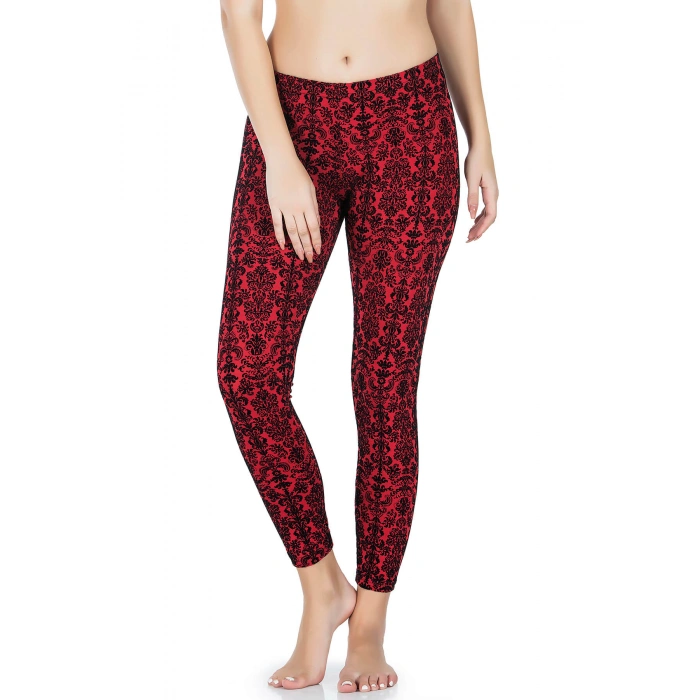 Derya Kurşun Varak Desenli Kadın Tayt 457