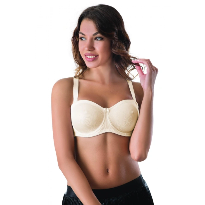 EKRU MI Emay 159 C Balenli Straplez Toparlayıcı Sütyen