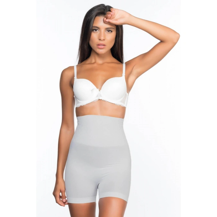 EKRU MI Emay 2075 Yüksek Bel Desenli Double Kısa Paça Korse