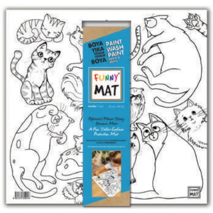 Kitap: Funny Mat - Kediler 40x40cm
