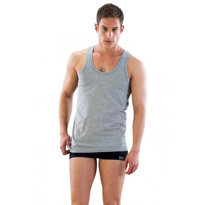 GRİ MI Emay 12210-R U Yaka Askılı Erkek Atlet Renkli