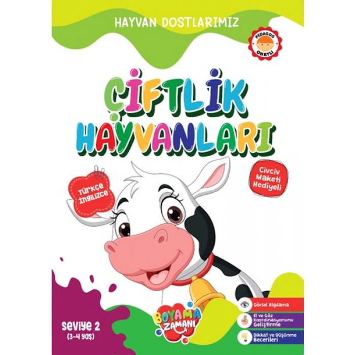 Kitap: Hayvan Dostlarımız - Çiftlik Hayvanları Seviye 2  (3-4 Yaş)