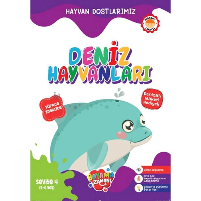 Kitap: Hayvan Dostlarımız - Deniz Hayvanları Seviye 4 (5-6 Yaş)