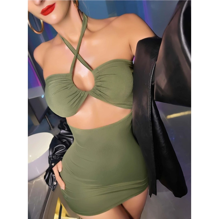 Kadın Yeşil Fantezi Clup Elbisesi 5029