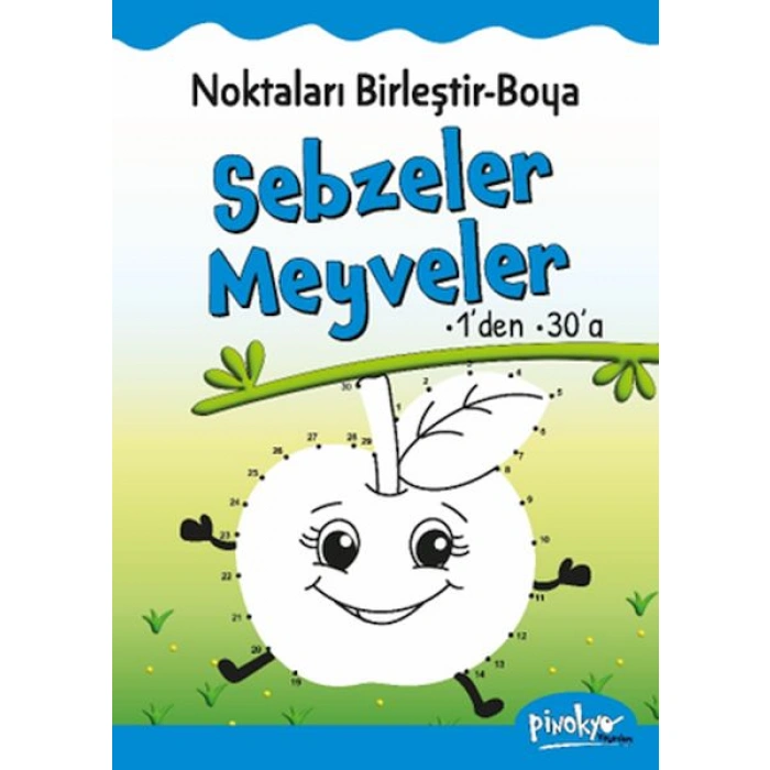 Kitap: Noktaları Birleştir-Boya Sebzeler-Meyveler-1’den 30’a
