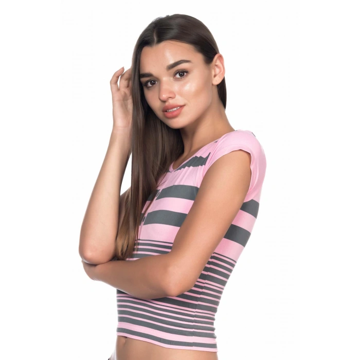 PEMBE GRİ MI Emay 5026 Soft Seamless T Shirt