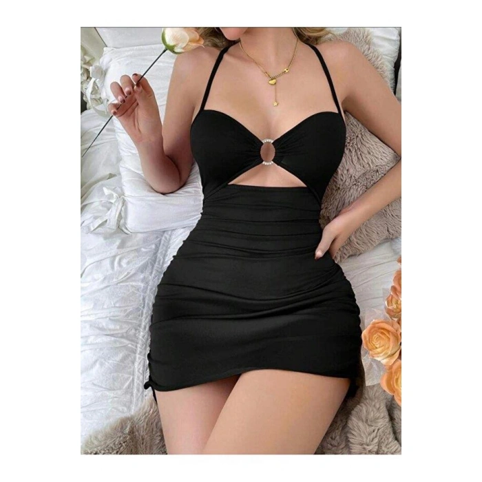 Siyah Fantezi Elbise 5074