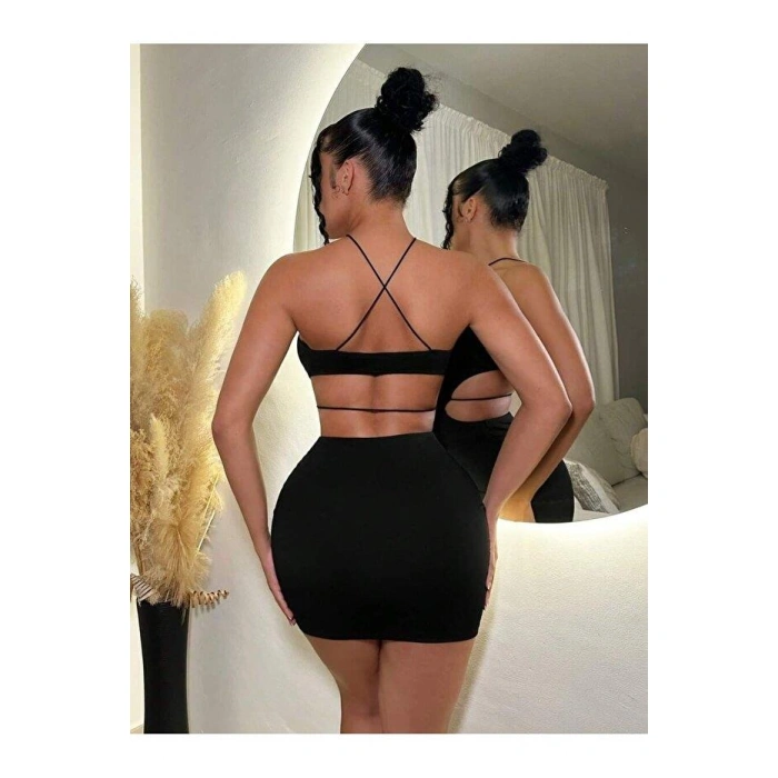 Siyah Fantezi Elbise 5086