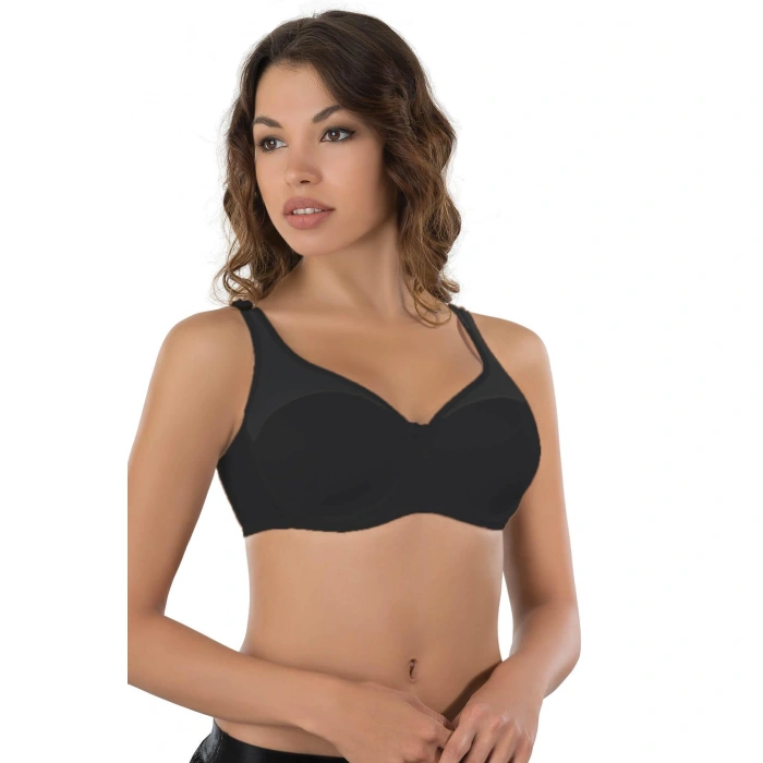 SİYAH MI Emay 167D Pedli Tül Toparlayıcı Sütyen