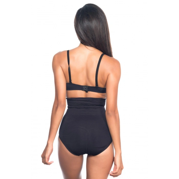 SİYAH MI Emay 2079 Yüksek Bel Desenli Double Slip Korse