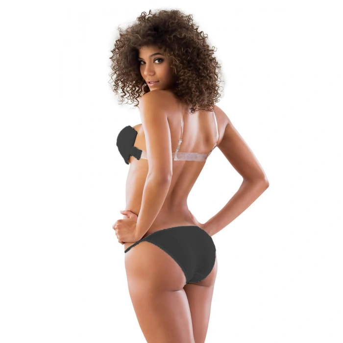 SİYAH MI Emay 2722 Strablez Sırtı Şeffaf Sütyen Takım Push-up