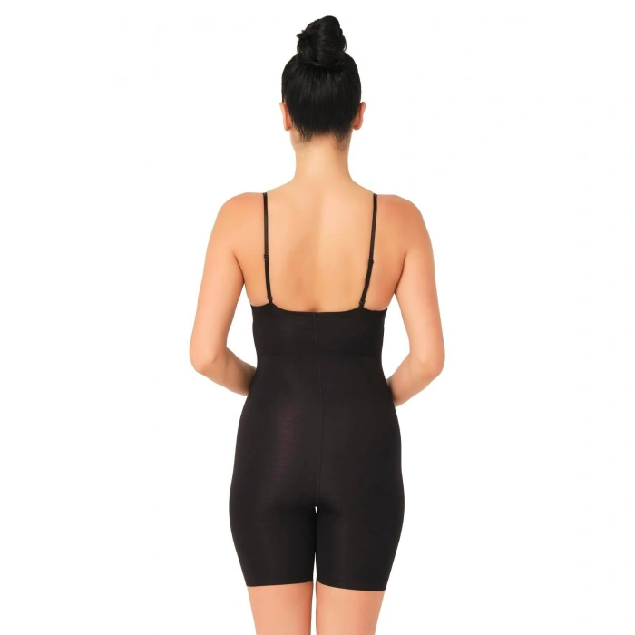 SİYAH MI Emay 2758 Lazer Kesim Göğsü Açık Boxer  Korse