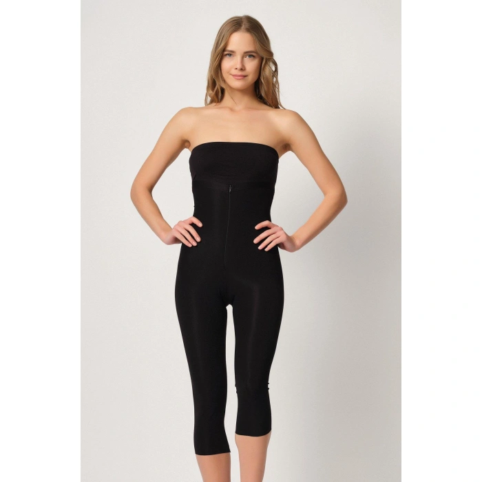 SİYAH MI Emay 2868 Fermuarlı Kapri Tayt Lazer Korse