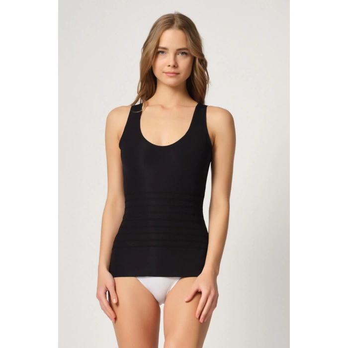 SİYAH MI Emay 2938 Sırtı Tül Karyokalı Destekli Atlet Korse