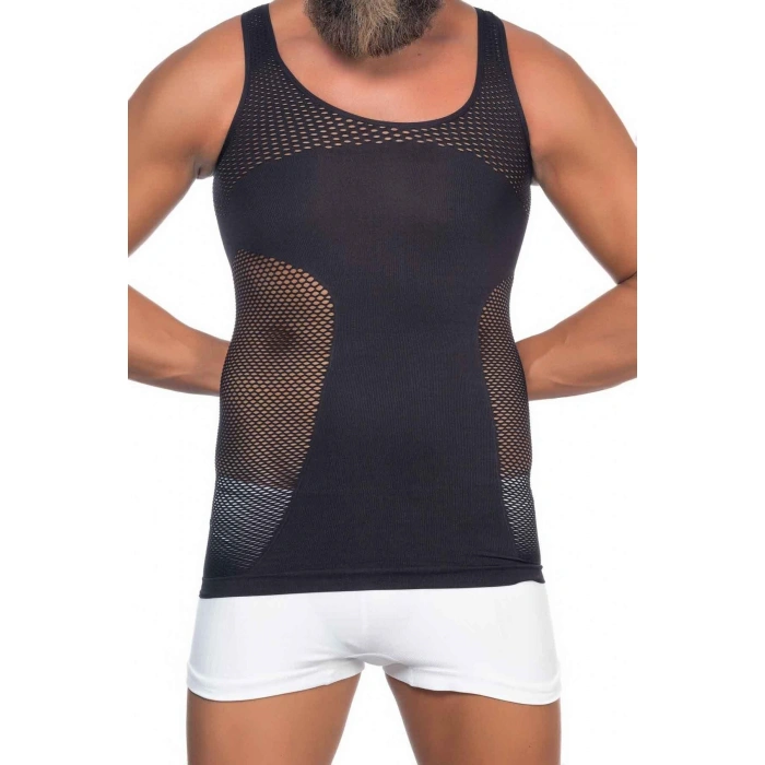 SİYAH MI Emay E1006 Fileli Erkek Korse Atlet