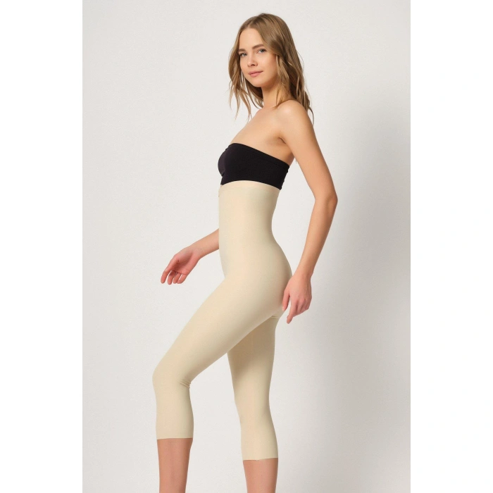 TEN MI Emay 2868 Fermuarlı Kapri Tayt Lazer Korse