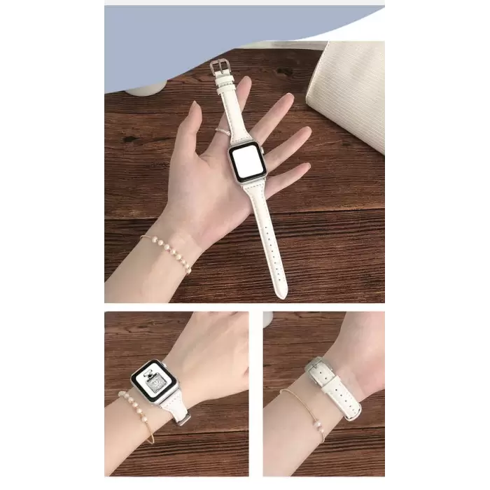 ​​​Apple Watch Ultra 49mm Kordon KRD-28 Deri Strap Kayış