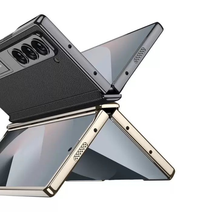 ​samsung Galaxy Z Fold 6 Kılıf Deri Kalem Bölmeli Standlı  Kıpta Premium Kılıf