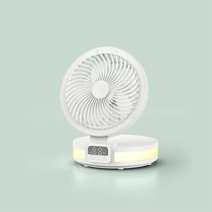 ​wiwu Fs05 Katlanabilir Şarjlı Dijital Led Ekranlı Gece Lambalı Masaüstü Fan