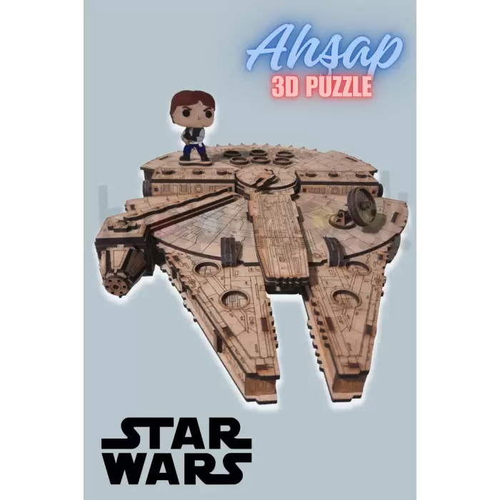 3d Ahşap Puzzle Star Wars Millennium Falcon Yapboz Savaş Uzay Gemisi Puzzle Hobi Seti ve Yapıştırıcı