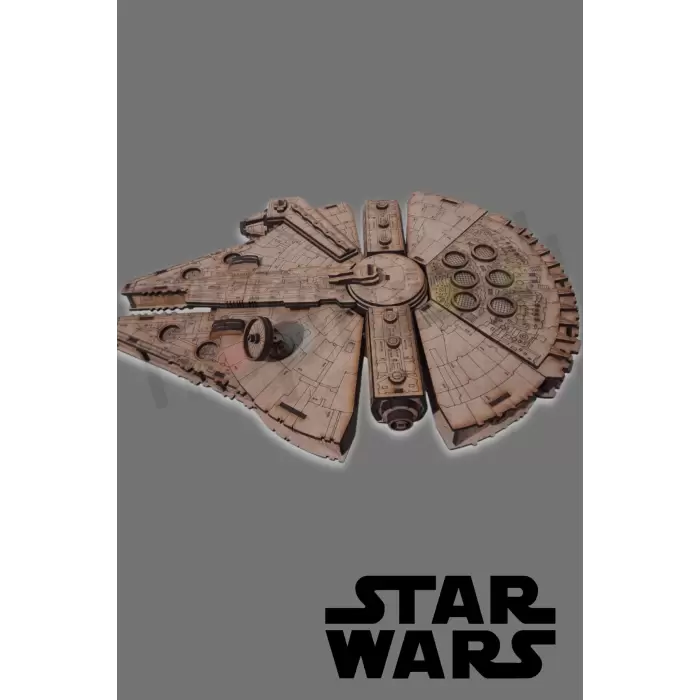 3d Ahşap Puzzle Star Wars Millennium Falcon Yapboz Savaş Uzay Gemisi Puzzle Hobi Seti ve Yapıştırıcı