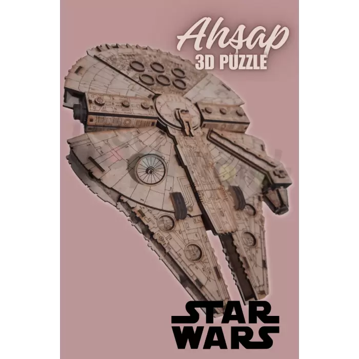 3d Ahşap Puzzle Star Wars Millennium Falcon Yapboz Savaş Uzay Gemisi Puzzle Hobi Seti ve Yapıştırıcı