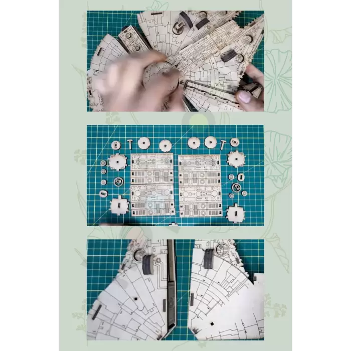 3d Ahşap Puzzle Star Wars Millennium Falcon Yapboz Savaş Uzay Gemisi Puzzle Hobi Seti ve Yapıştırıcı