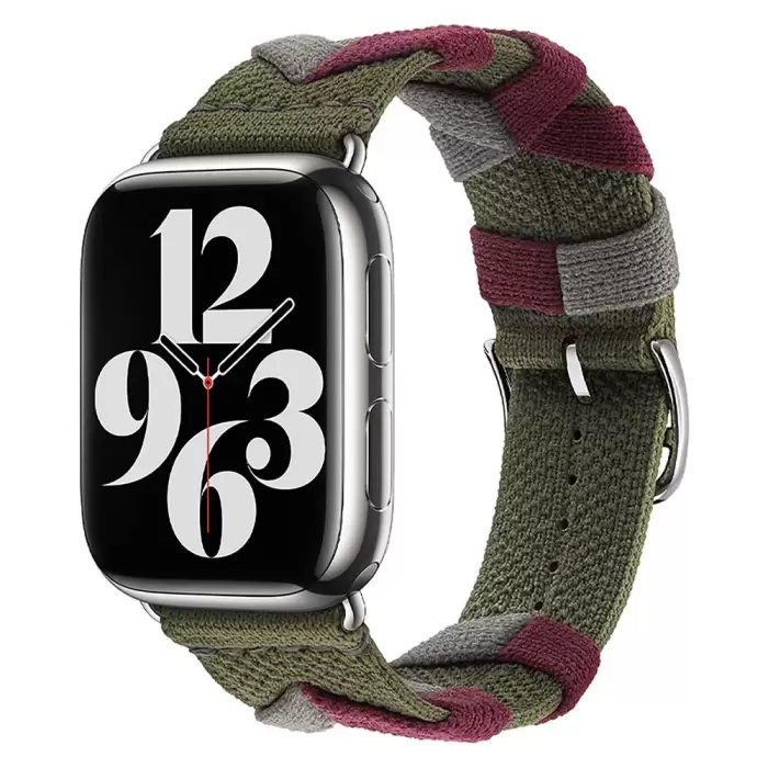 Apple Watch 40mm  KRD-97 Sarmal Örgü Tasarımlı Kordon