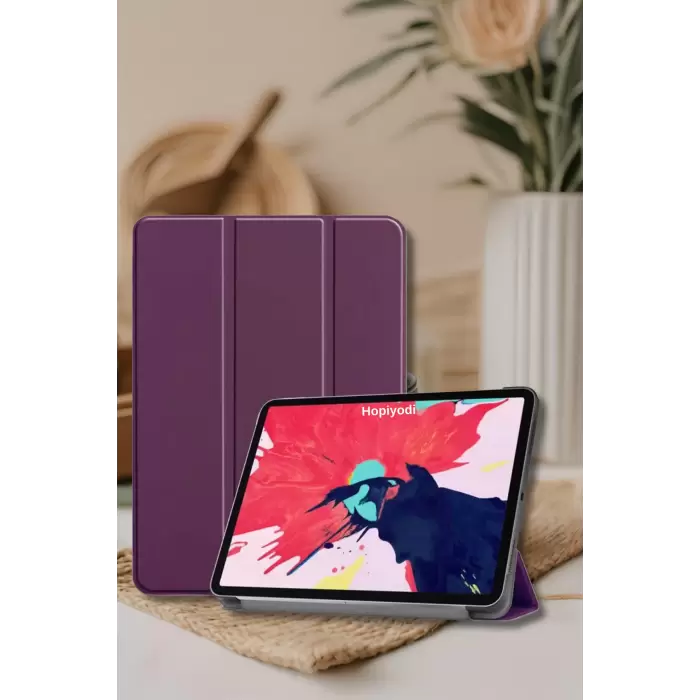 Apple iPad Air 6 11 2024 Uyumlu İnce Tasarım Tablet Kılıfı Smart Cover Standlı Akıllı Kapak