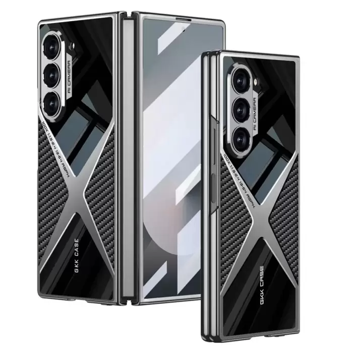 Samsung Galaxy Z Fold 6 Kılıf Ultra İnce Kamera Korumalı Arka Karbon X-Pro Kapak