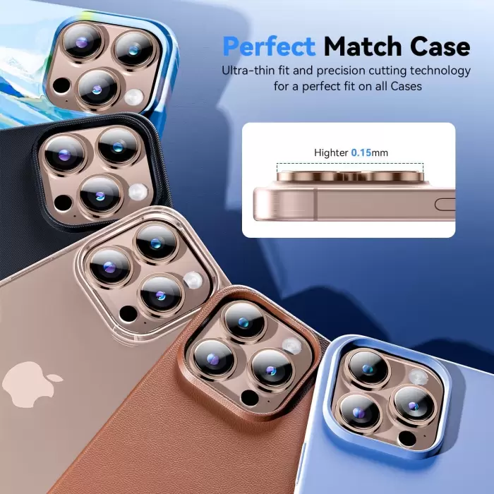 Apple İphone 16 Pro Max Lens Kamera Koruyucu Premium Safir Parmak İzi Bırakmayan CL-12