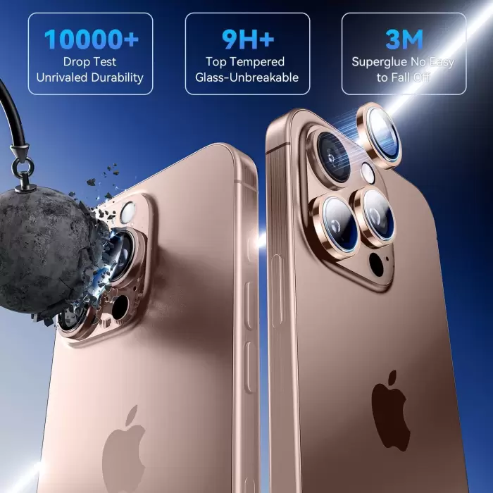 Apple İphone 16 Lens Kamera Koruyucu Premium Safir Parmak İzi Bırakmayan CL-12