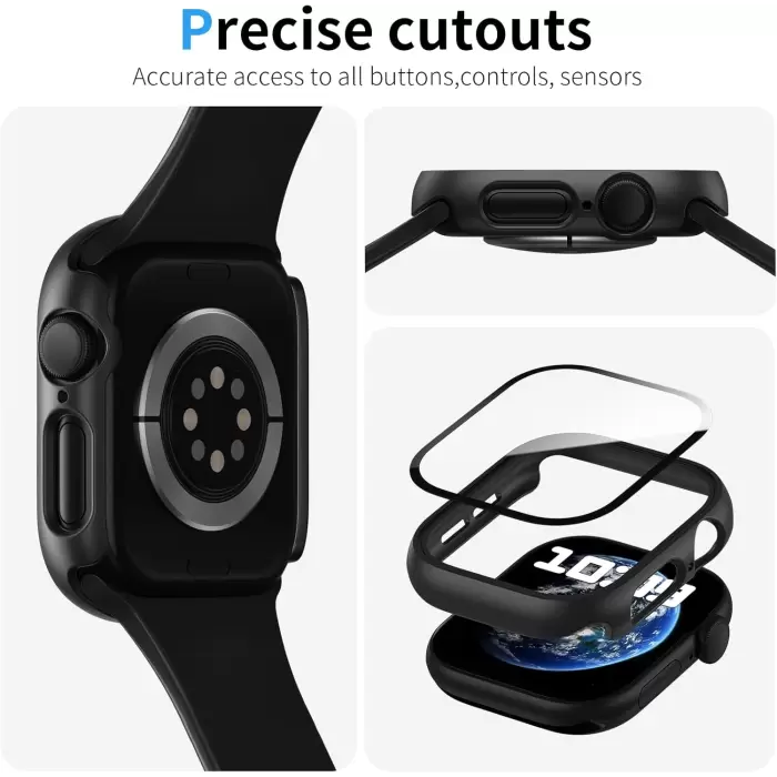 Apple Watch 10 Serisi 46mm Sert PC Kasa ve Ekran Koruyucu Gard 35