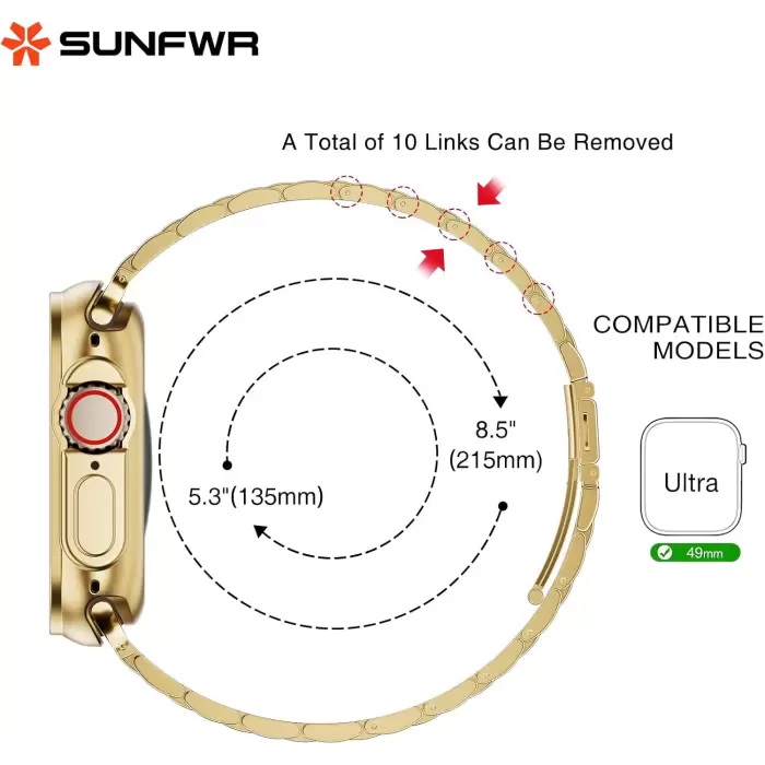 Apple Watch 46mm 10 Serisi BAND-04 Metal Sağlam Kordon