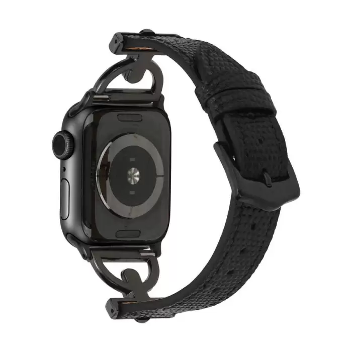 Apple Watch Seri 10 46mm KRD-53 Deri Kordon - Göz Alıcı Şıklık ve Dayanıklılık