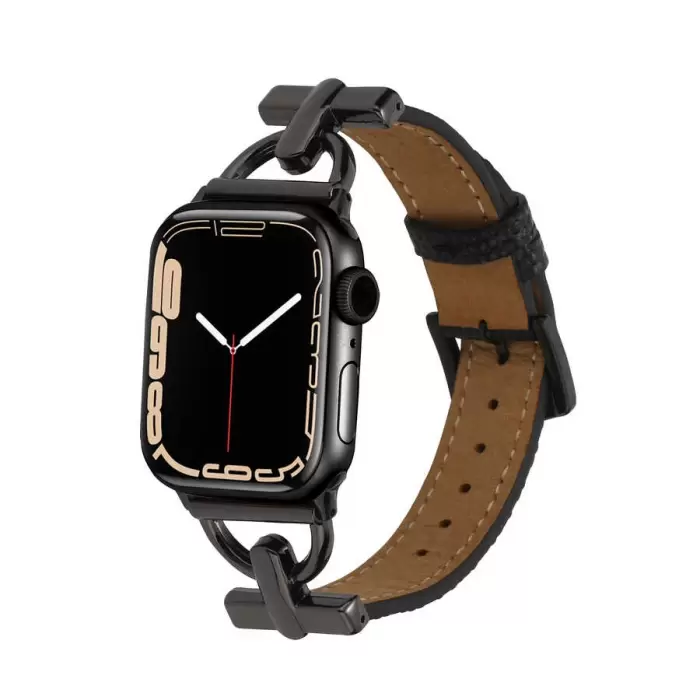 Apple Watch Seri 10 46mm KRD-53 Deri Kordon - Göz Alıcı Şıklık ve Dayanıklılık