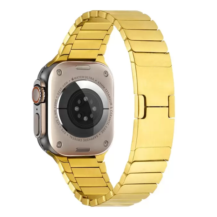 Apple Watch 2024 46mm 10 Serisi Çizgi Metal Kordon KRD-82