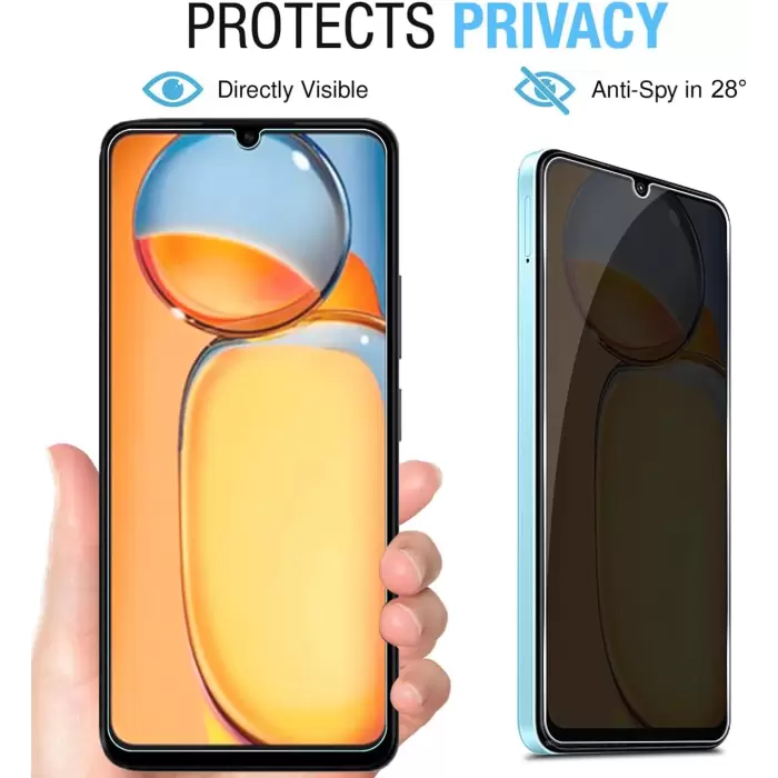 Samsung Galaxy A55 Hayalet Gizlemeli 5d Privacy Temizleme Kiti Ekran Koruyucu Gizli Cam