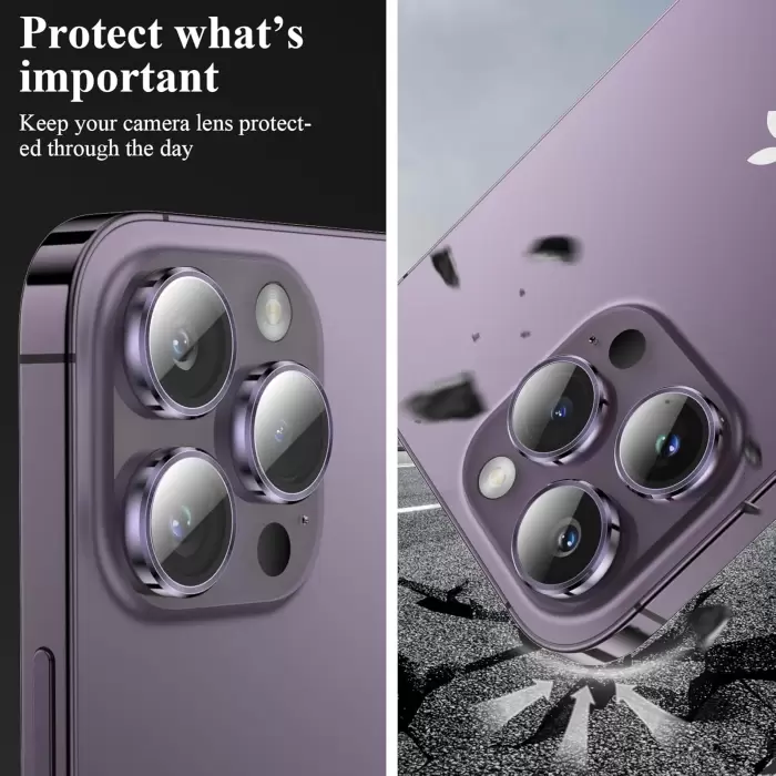 Apple İphone 16 Pro Max Lens Koruma Parlak Yüksek Çözünürlüklü Kamera Koruyucu CL-18