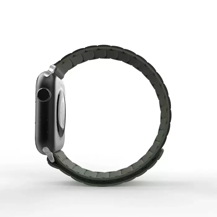 Apple Watch Ultra-Ultra 2 49mm Silikon Tırtıklı Kordon Siyah-Yeşil-Kahve-Turuncu Krd-122