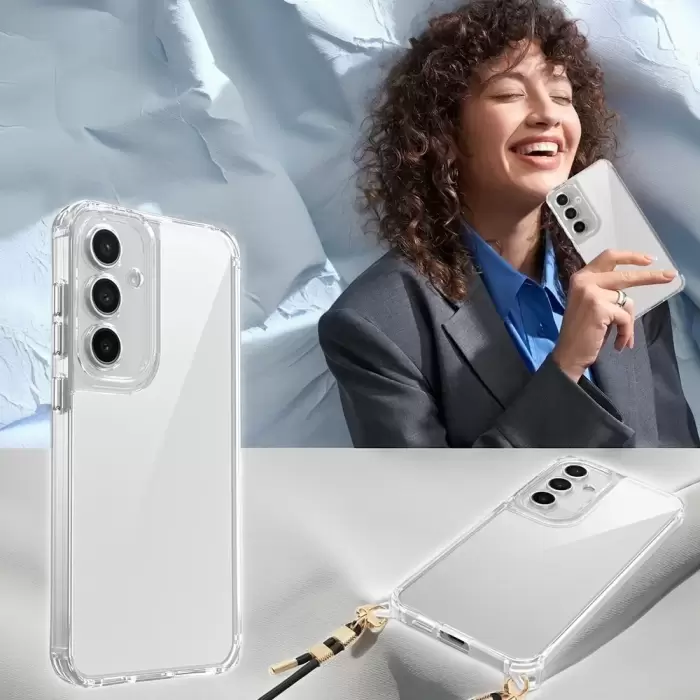 Samsung Galaxy A15 Kılıf Airbagli Takılabilir Askı Aparatlı Snap Silikon Kapak