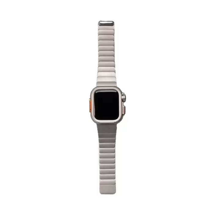 Apple Watch Ultra 49mm Sert Kasa Koruyuculu Metal Kordon Bilek Boyu Ayarlı Krd-126