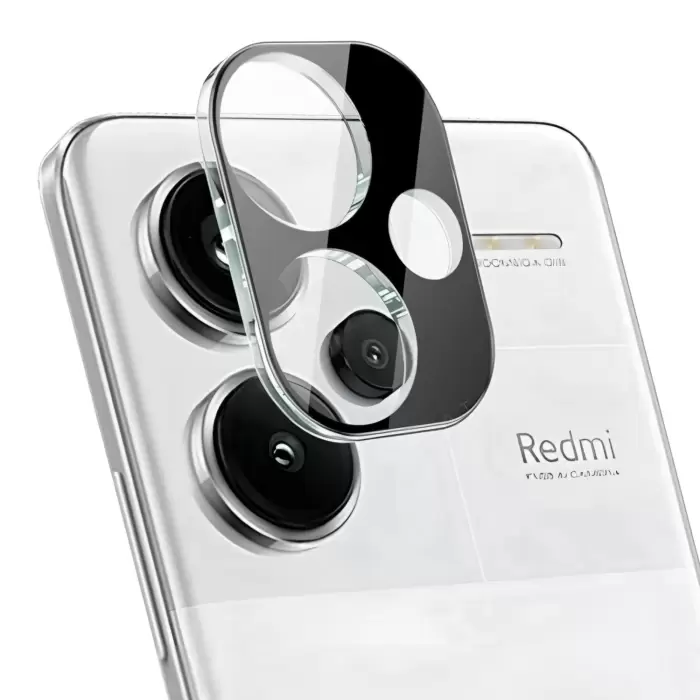 Xiaomi Redmi Note 13 Pro Plus 5g Kamera Koruyucu Cam Siyah Çerçeveli Lens Koruma Parlak Renkli Sert 3d