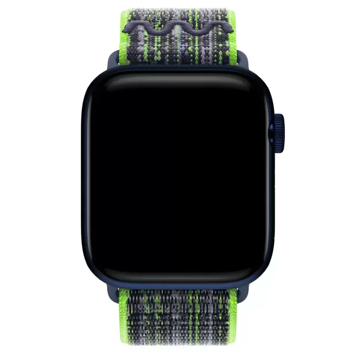 Apple Watch 10 46mm Hasır Kordon Strap Kayış 2025 Renkleriyle Yeşil-Mavi-Siyah-Pembe Krd-91