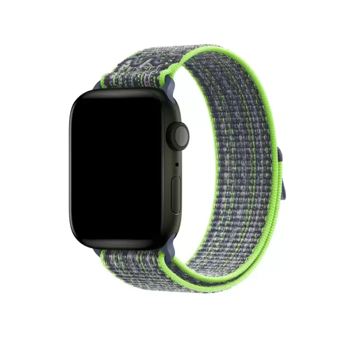 Apple Watch 10 46mm Hasır Kordon Strap Kayış 2025 Renkleriyle Yeşil-Mavi-Siyah-Pembe Krd-91