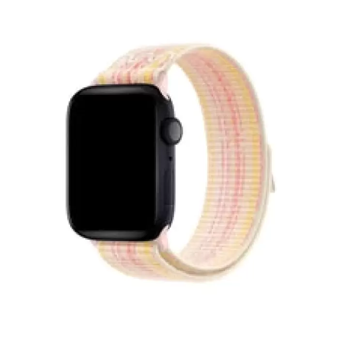 Apple Watch 10 46mm Hasır Kordon Strap Kayış 2025 Renkleriyle Yeşil-Mavi-Siyah-Pembe Krd-91